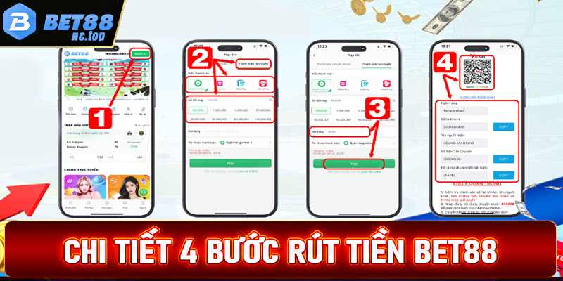 Hướng dẫn chi tiết 4 bước rút tiền bet88 cực kỳ đơn giản 